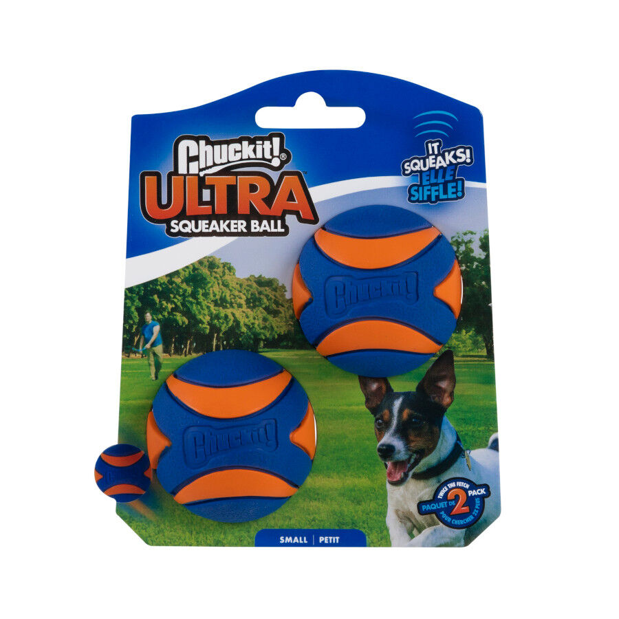 Chuckit! Ultra Squeaker Pelota con Sonido y Rebote para perros &ndash; Pack 2, , large indicador imagen numero 2